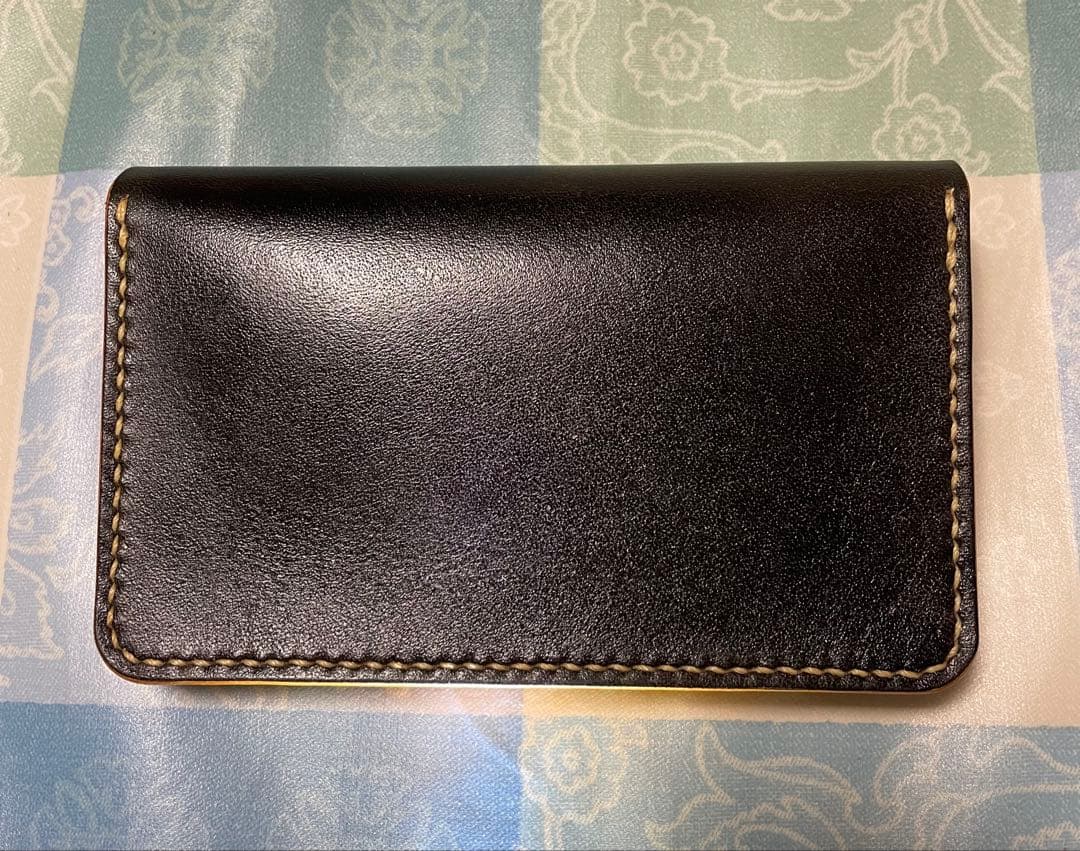 トラッカーウォレット　ミドルサイズ　ハンドメイド　黒　ブラック　本革　ヌメ革