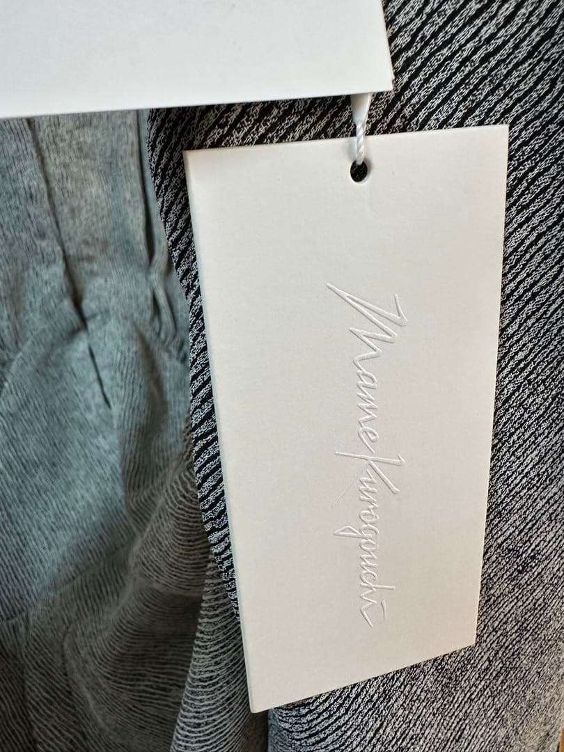 マメクロゴウチ新品紙タグ付き⭐️日本製❗️ストライプジャカードドレスワンピ