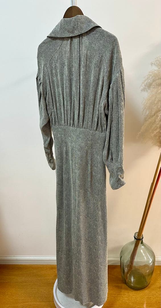 マメクロゴウチ新品紙タグ付き⭐️日本製❗️ストライプジャカードドレスワンピ