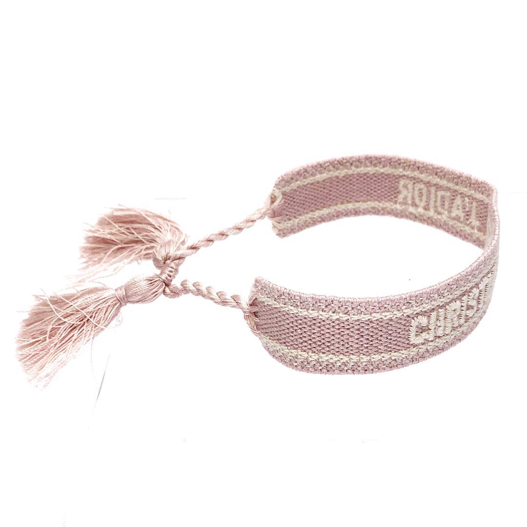 【美品】クリスチャンディオール／ミサンガ ブレスレット ピンク 2本セット