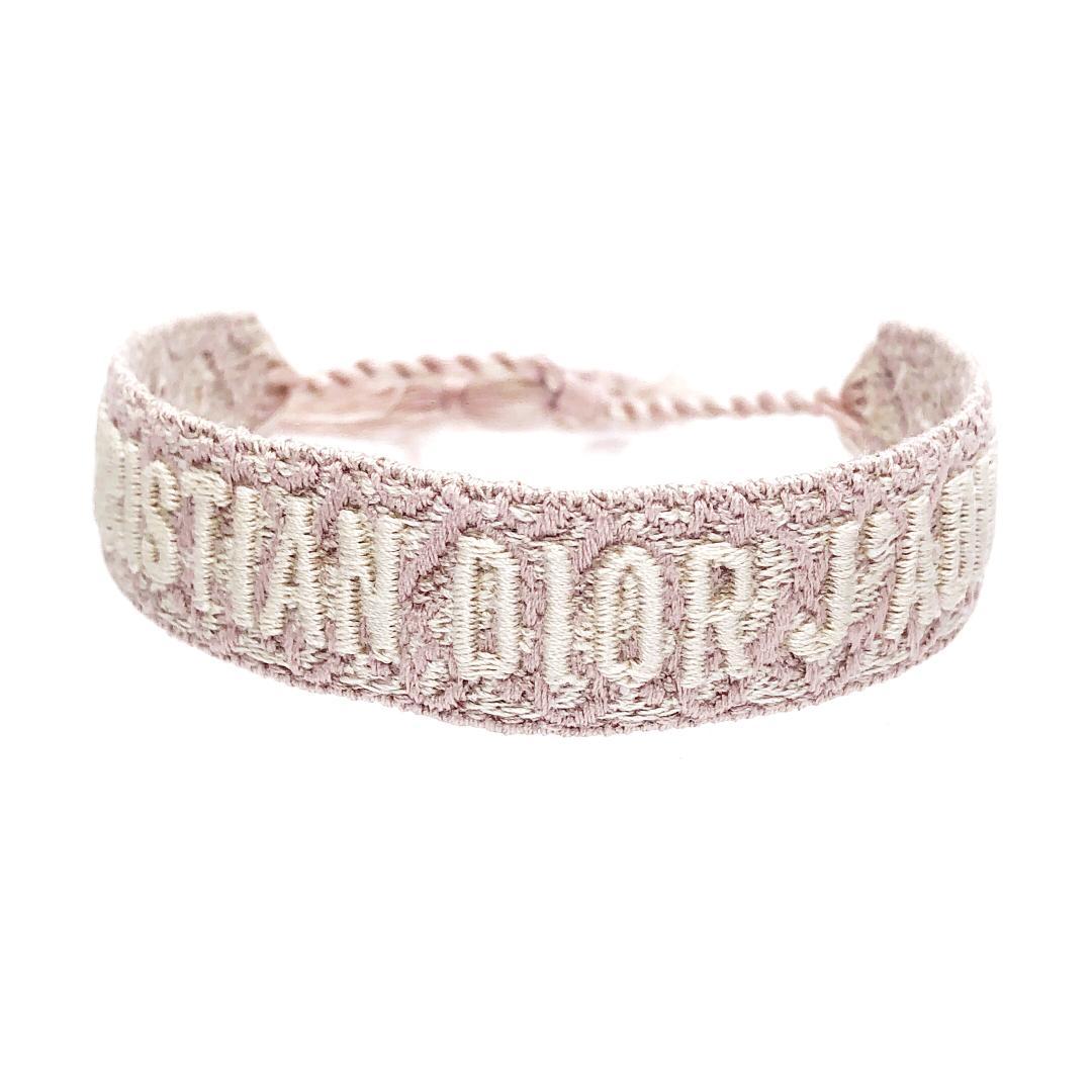 【美品】クリスチャンディオール／ミサンガ ブレスレット ピンク 2本セット