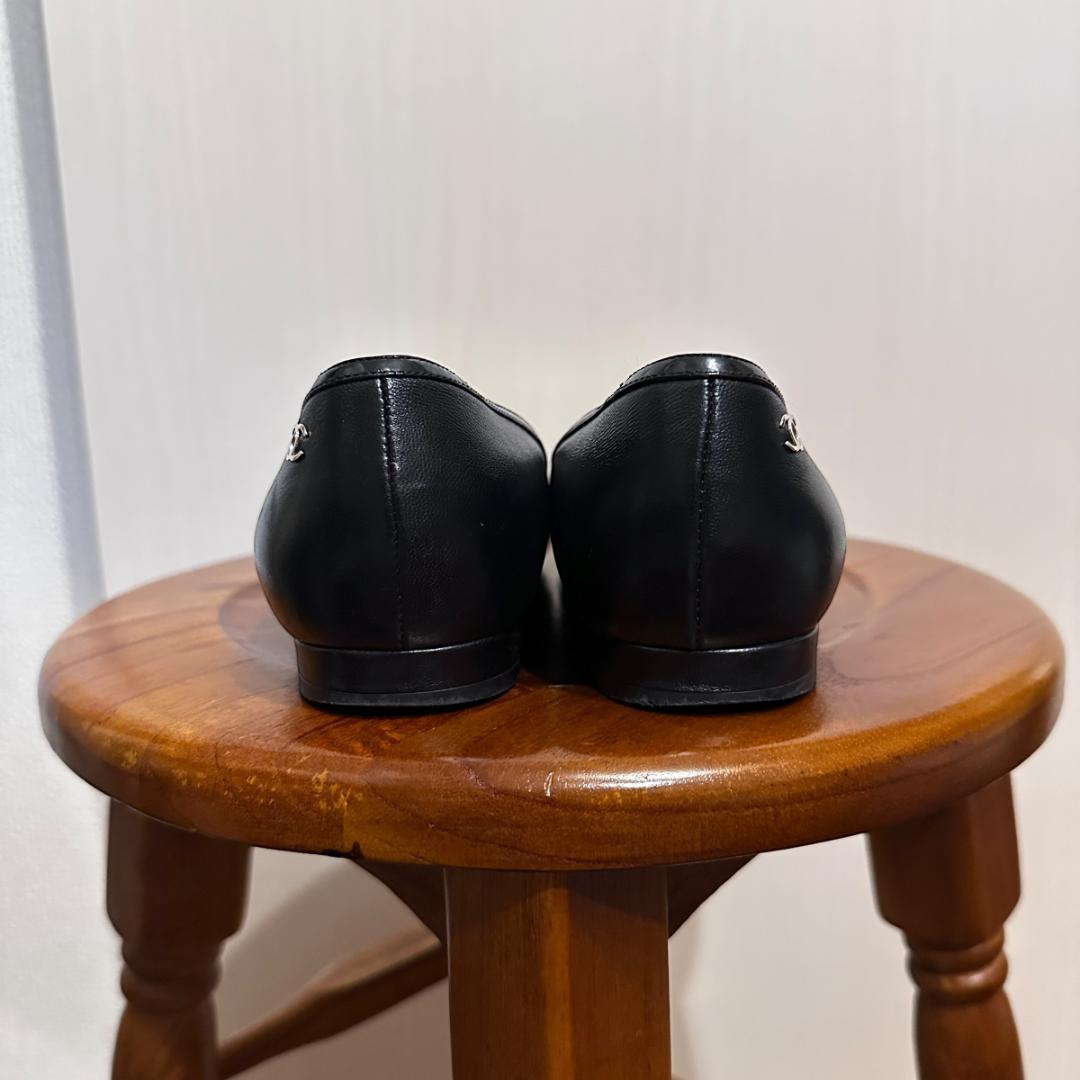 【CHANEL】リボンパンプス ブラック サイズ36½ / sh142