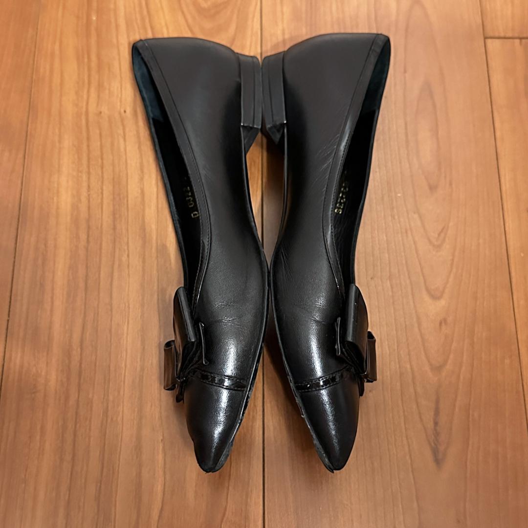 【CHANEL】リボンパンプス ブラック サイズ36½ / sh142