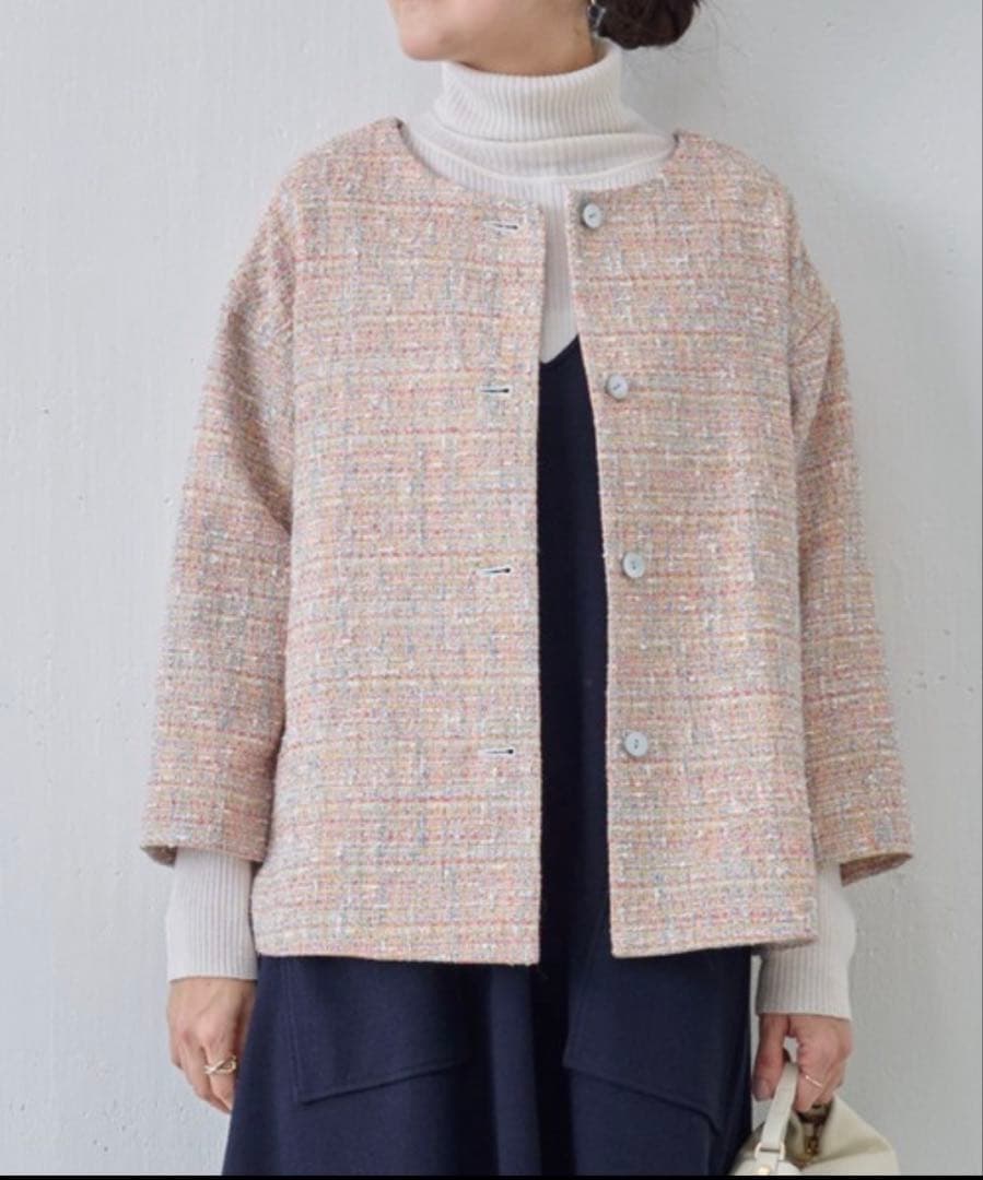 タグ付き新品　ビアズリー ツイードジャケット　2way 定価28,600