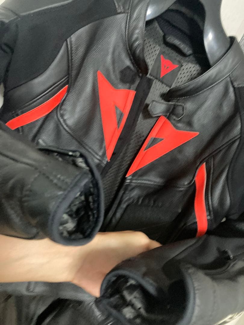 Dainese セパレート 2pc革ツナギ ブラック/レッド サイズ50