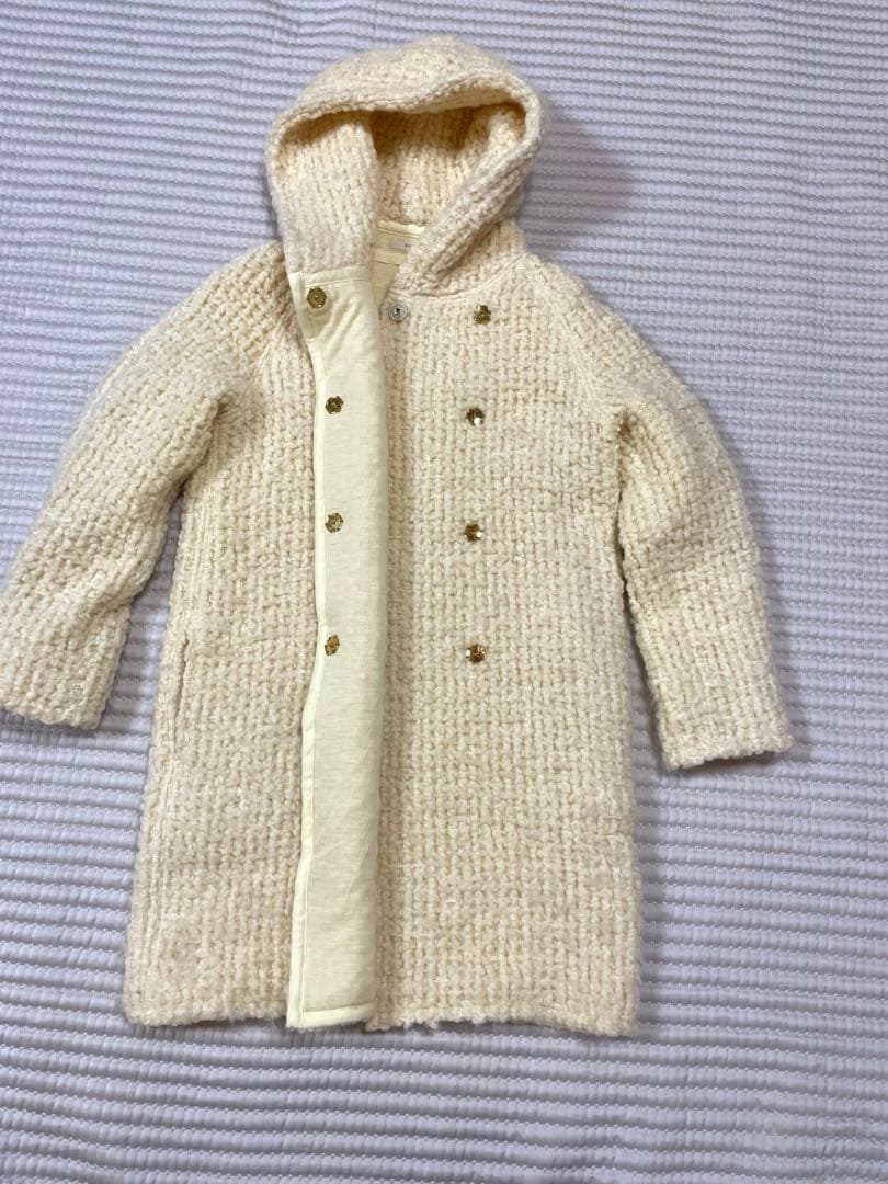 エポカ　オフホワイト　フード付きコート