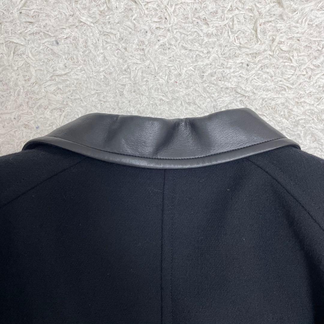 美品　激レア★チェスターコート　馬柄　総柄　総裏　ウールコート　黒　フリーサイズ