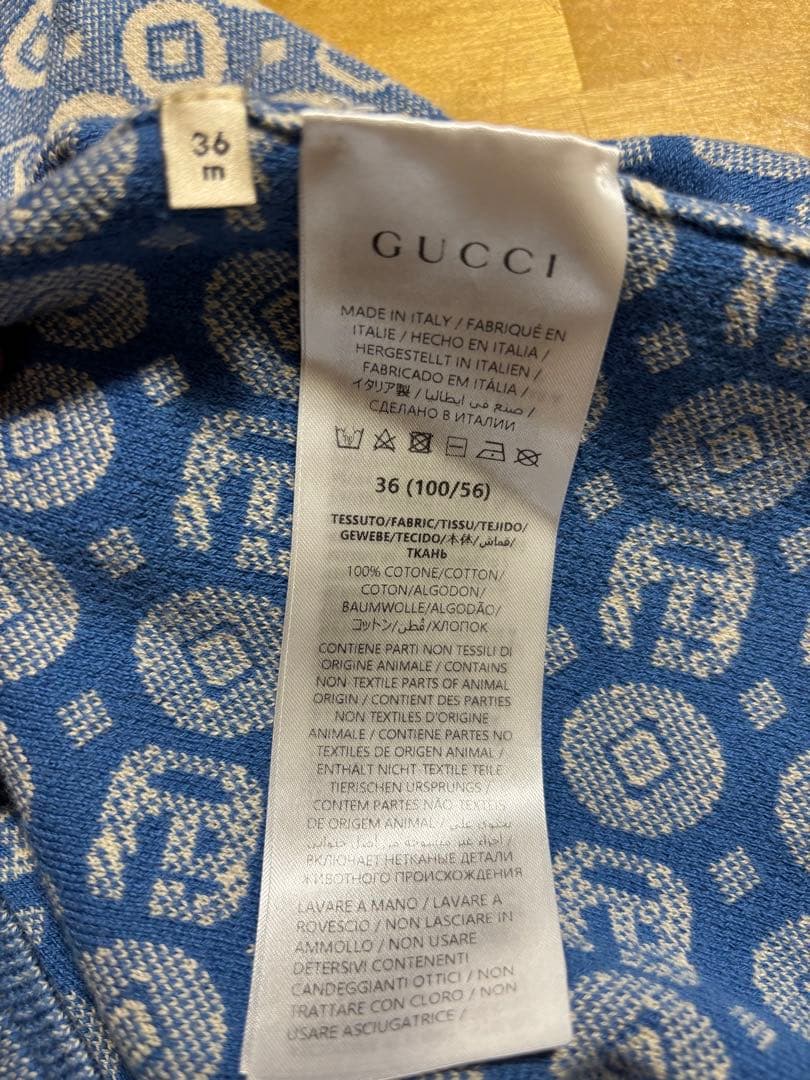 GUCCI Gロゴパターン 半袖ワンピース 36