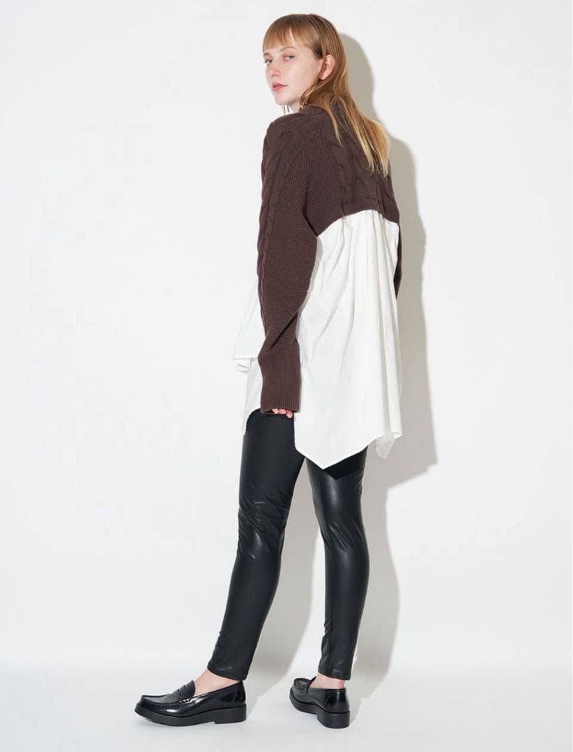 【新品】ELENDEEK フォーレザーレギンス フェイクレザー 黒 サイズ1