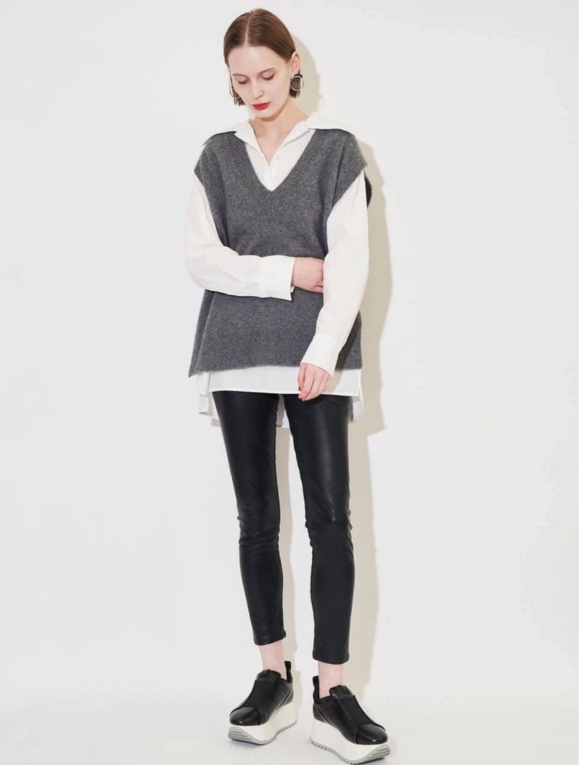 【新品】ELENDEEK フォーレザーレギンス フェイクレザー 黒 サイズ1