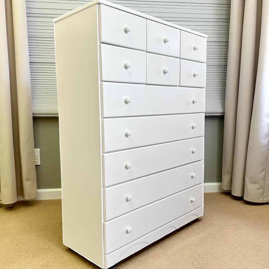 雪(*^^*)白家具 　洋タンス　チェスト　9段11杯