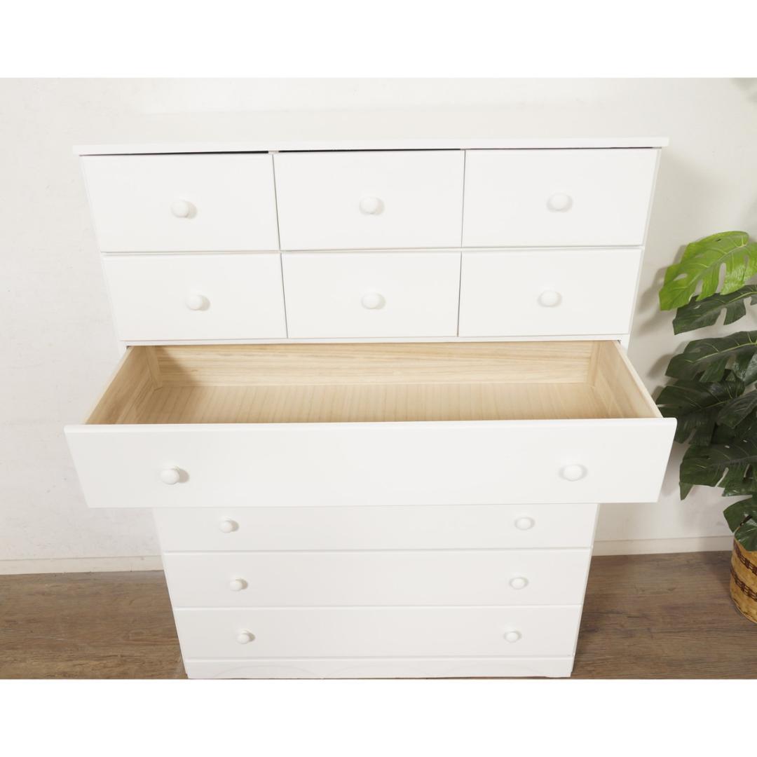 雪(*^^*)白家具 　洋タンス　チェスト　9段11杯