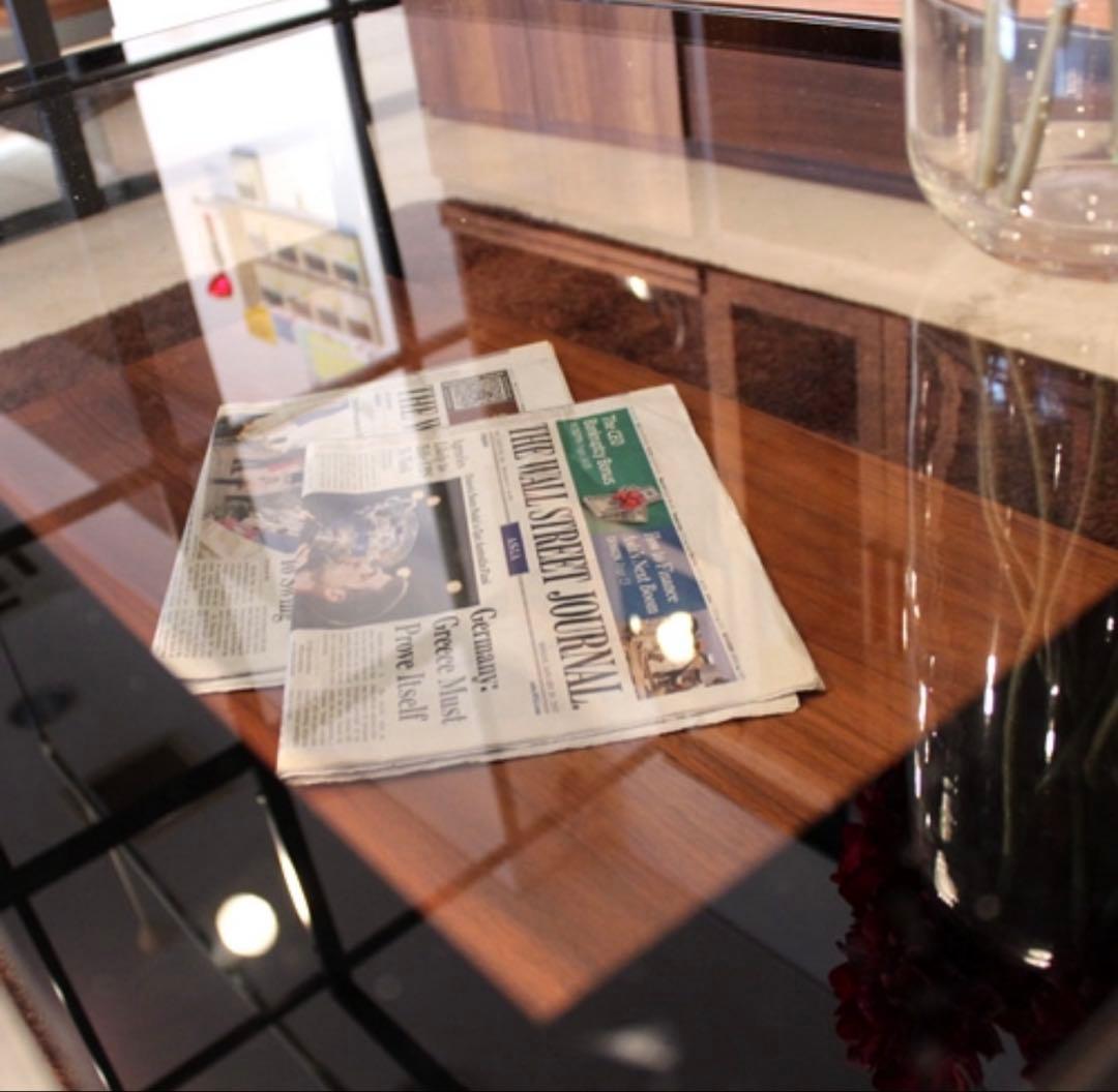 IKIKAGU ガラスセンターテーブル MRO 90cm ブラック