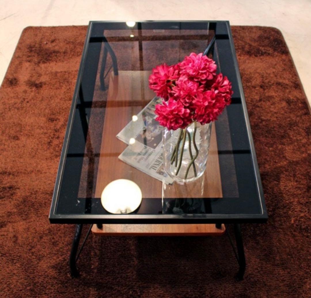 IKIKAGU ガラスセンターテーブル MRO 90cm ブラック