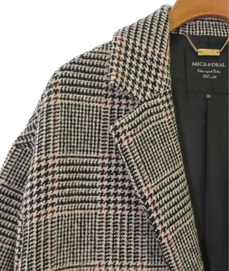 MICA＆DEAL グレンチェック柄パールボタン チェスターコート 36