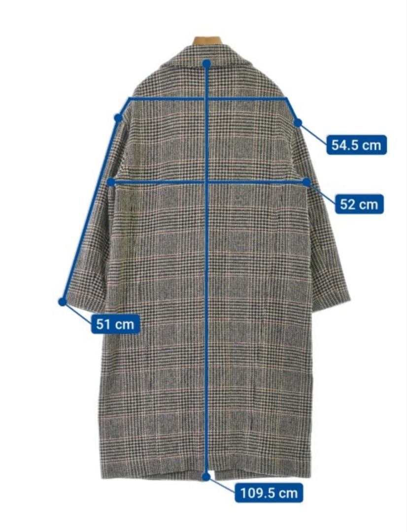 MICA＆DEAL グレンチェック柄パールボタン チェスターコート 36