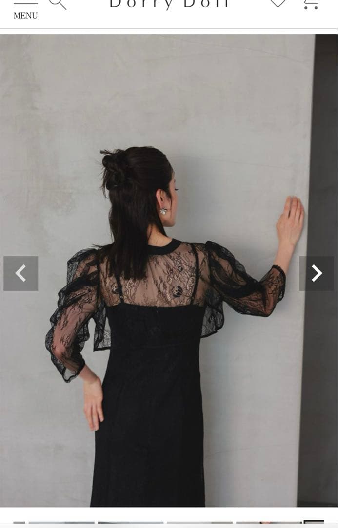 Dorry Doll ブラック シースルーロングドレス