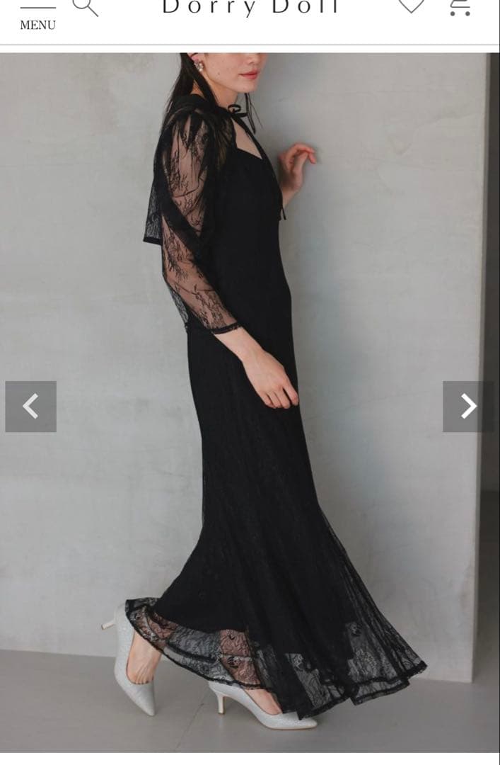 Dorry Doll ブラック シースルーロングドレス