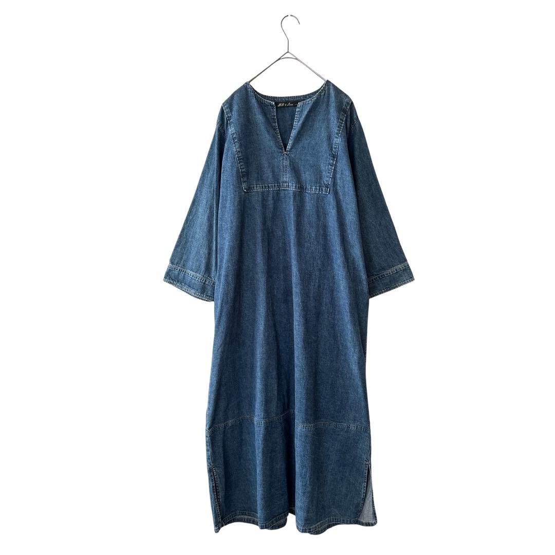 K*1様 タグ付✨ クロスアンドクロス デニムカフタンワンピース （2） ハグオ
