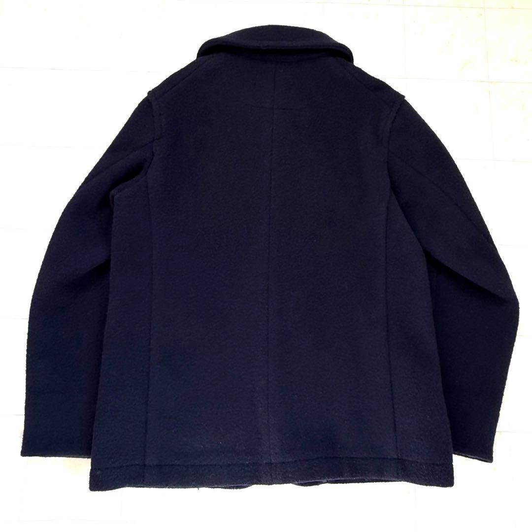 【美品】40★ダントン ウールモッサ コート ジャケット くるみボタン 紺