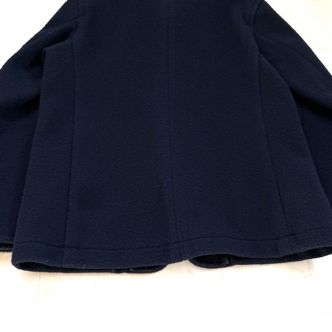 【美品】40★ダントン ウールモッサ コート ジャケット くるみボタン 紺