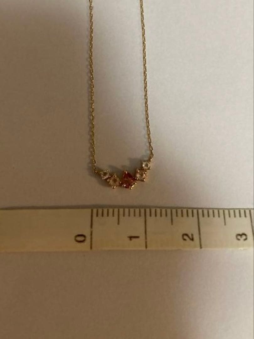 miroir K10 ラインネックレス　ピンクトルマリン、トパーズ