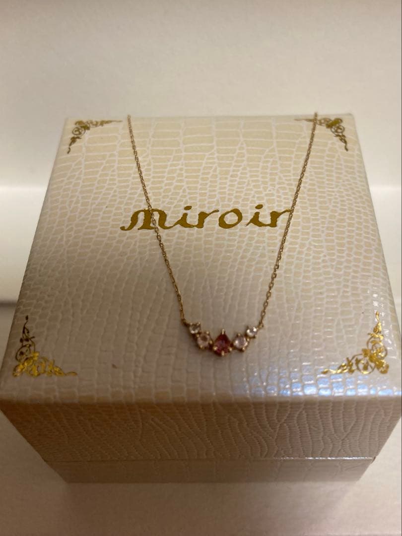 miroir K10 ラインネックレス　ピンクトルマリン、トパーズ