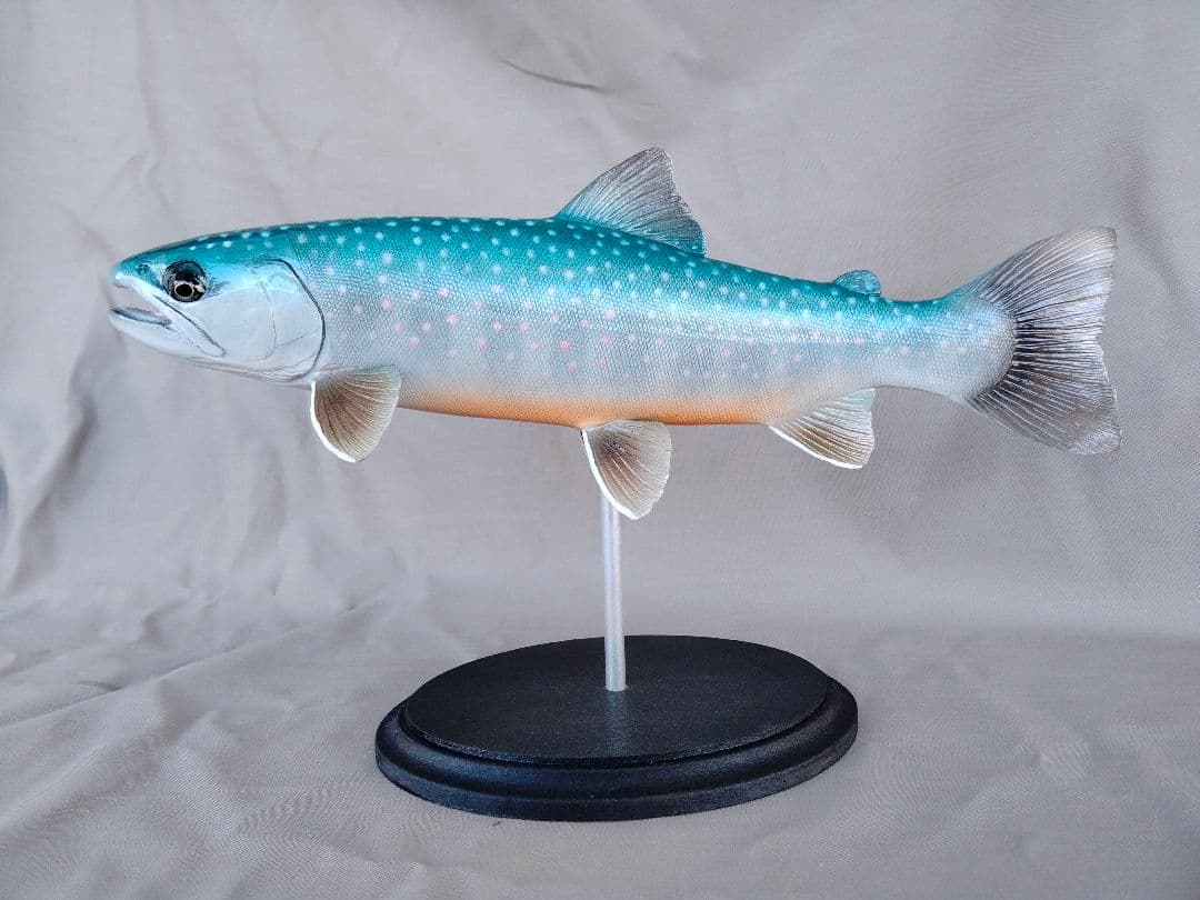 ハンドメイド　27cmミヤベイワナ　フィギュア　レプリカ　オブジェ　ルアー　釣り