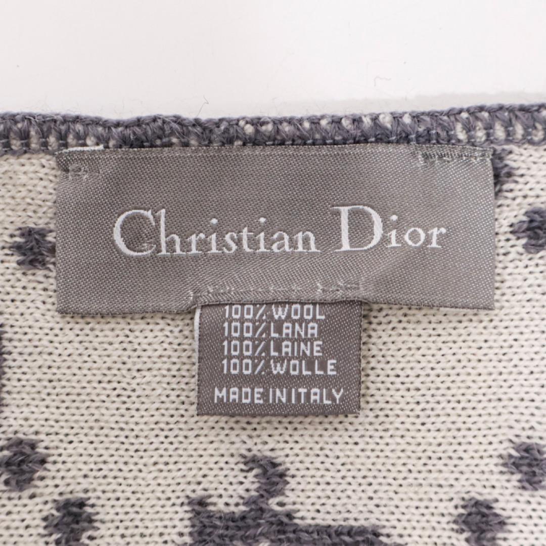 H4190-29◾️クリスチャンディオール　トロッター柄マフラー　ウール