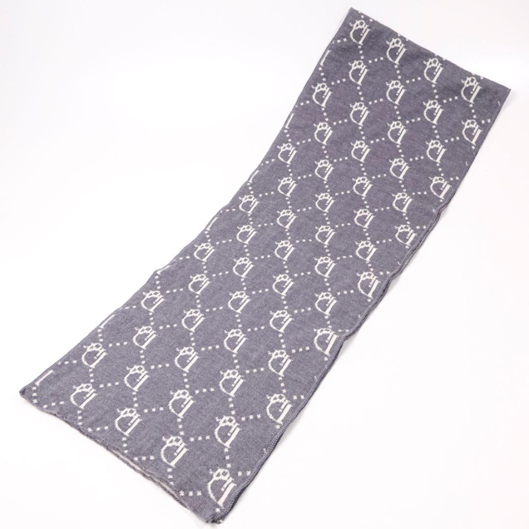 H4190-29◾️クリスチャンディオール　トロッター柄マフラー　ウール