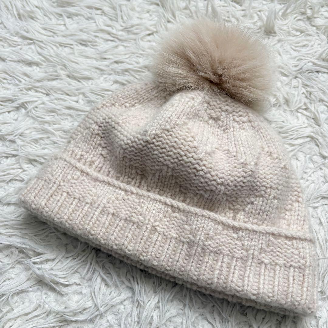 未使用級　ヘレンカミンスキー ビーニー ニットキャップ ポンポン カシミヤ　白