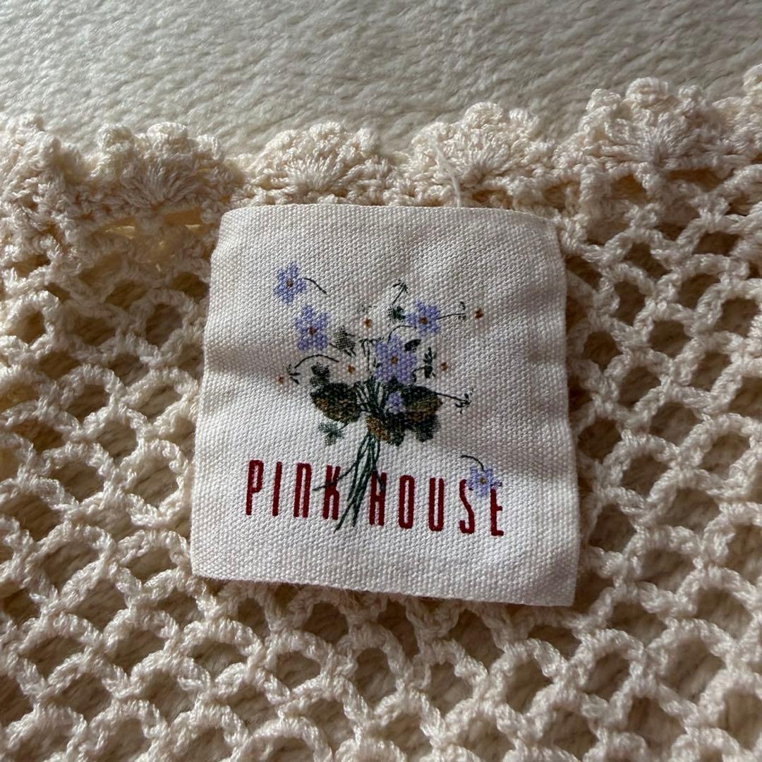 ピンクハウス　鈴蘭モチーフ　ニットベスト　クロシェ編み フリル　リボンP78