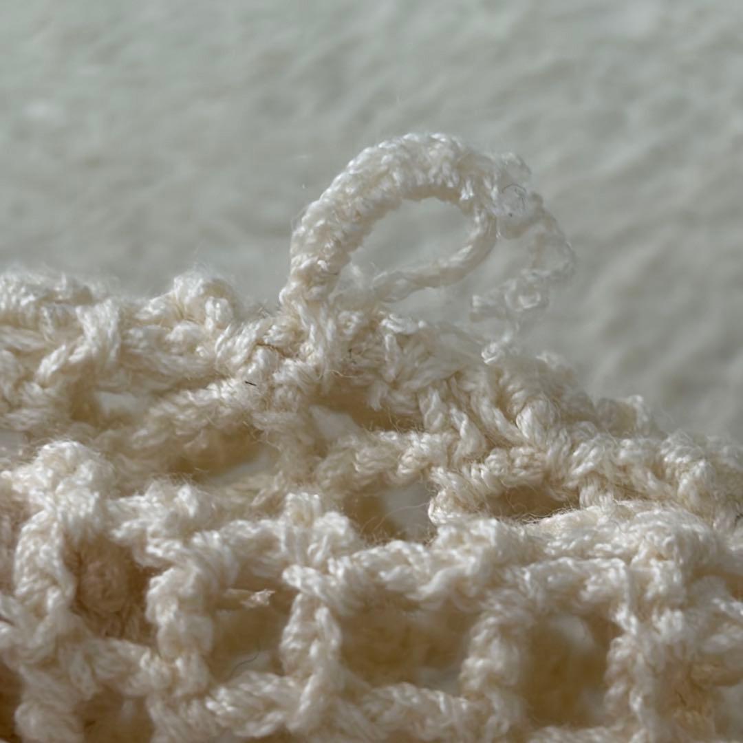 ピンクハウス　鈴蘭モチーフ　ニットベスト　クロシェ編み フリル　リボンP78