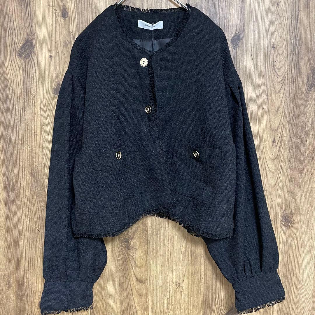 ❣️タイムセール❣️Eimee Law ツイードクロップドジャケット ブラック