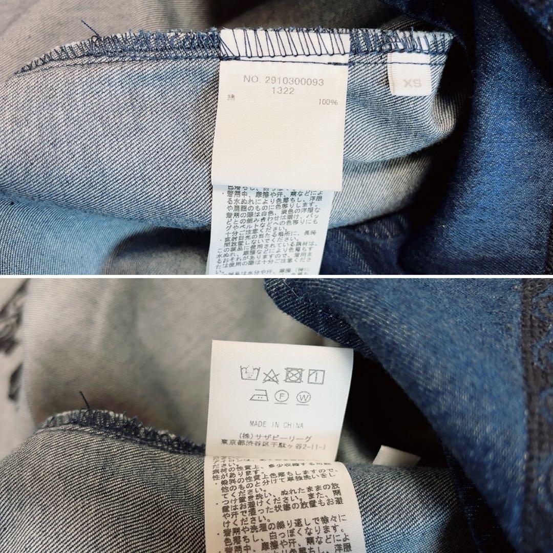 美品✨RHC ロンハーマン デニムワンピース マキシ丈 刺繍 綿 インディゴ