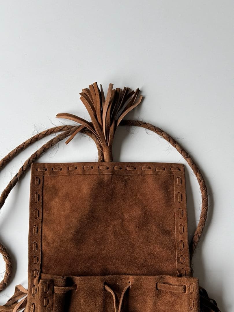 [状態良好]PRADA スエード　フリンジ　ショルダーバッグ　ヴィンテージ