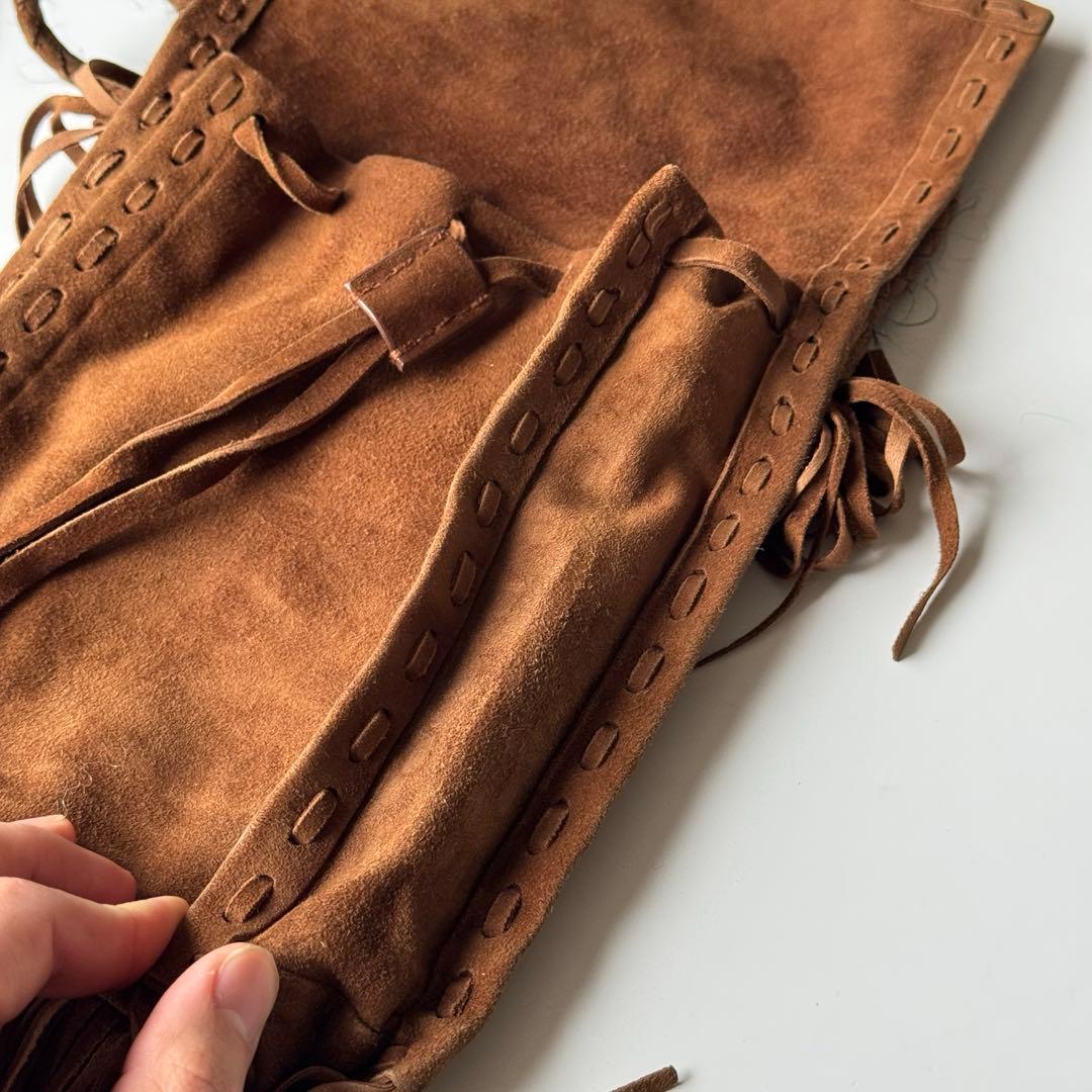 [状態良好]PRADA スエード　フリンジ　ショルダーバッグ　ヴィンテージ