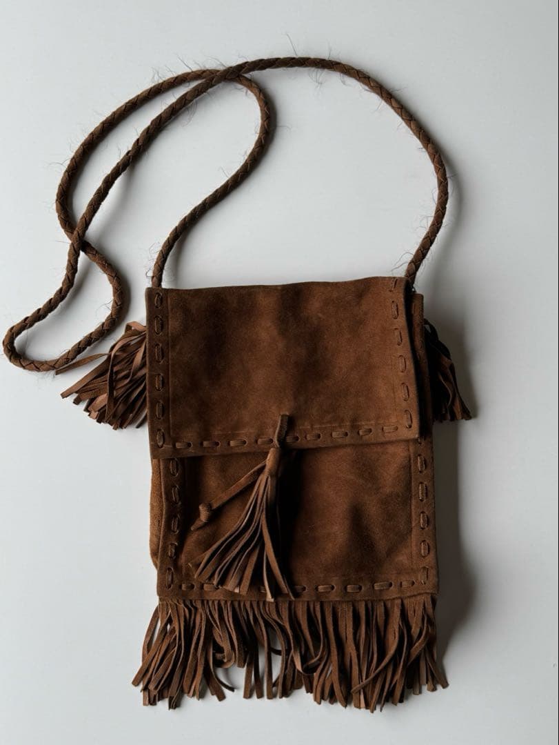 [状態良好]PRADA スエード　フリンジ　ショルダーバッグ　ヴィンテージ