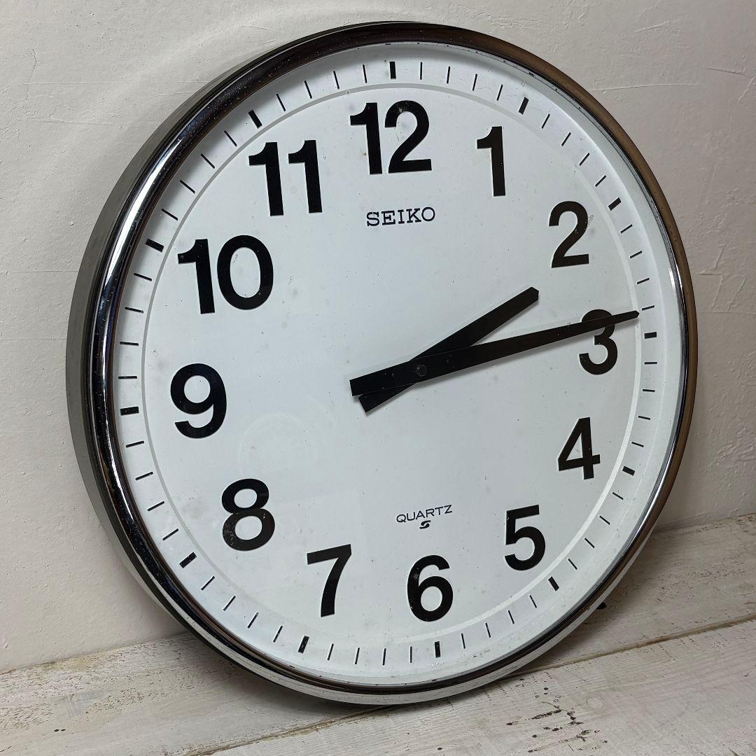 SEIKO 掛時計 クォーツ 学校時計 QE301N 大型直径50cm 動作確認