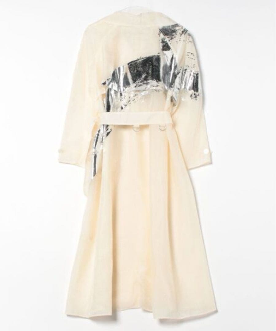 ジャケット・アウター AMERI FOIL PAINTING SHEER TRENCH COAT