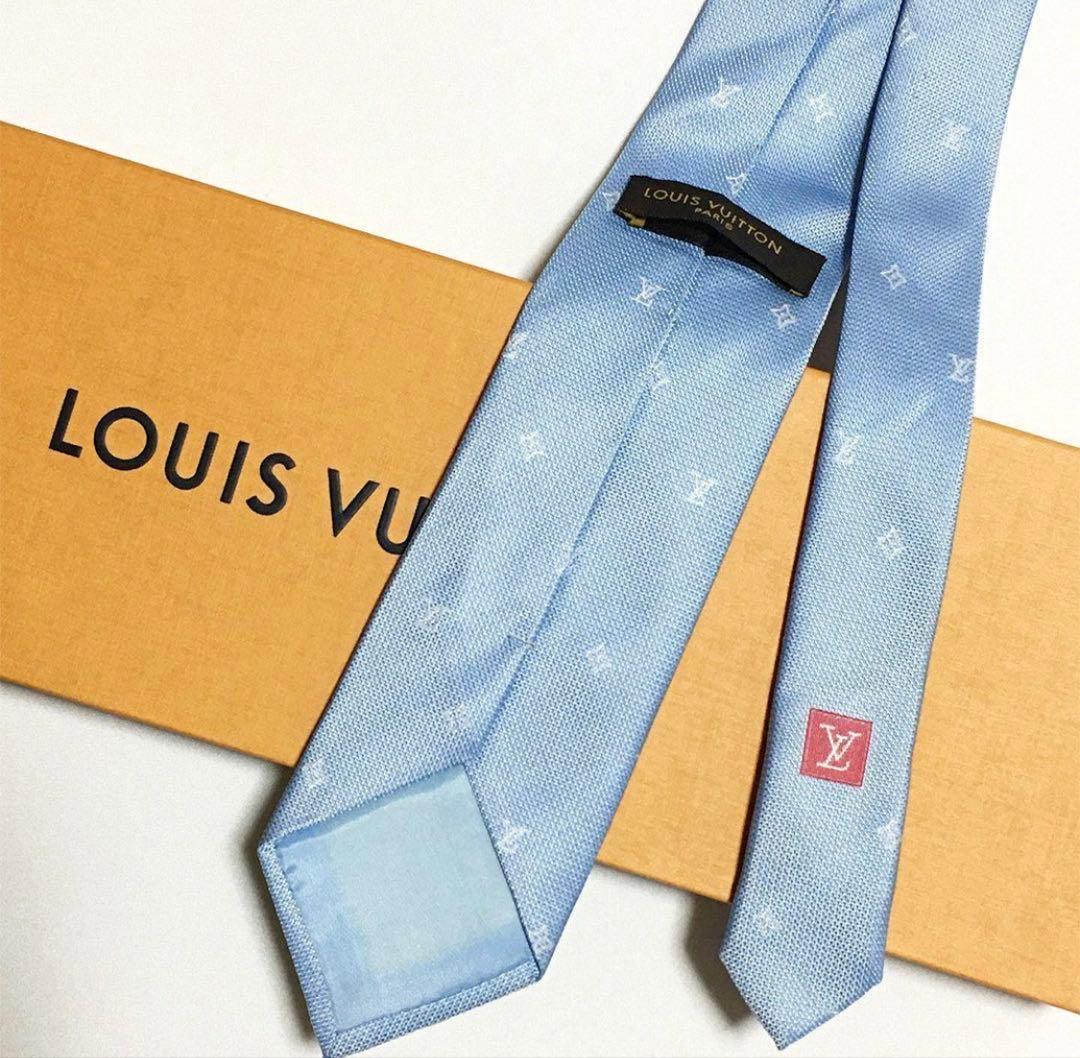 【未使用級】ルイヴィトン Louis Vuitton ネクタイ ブルーモノグラム