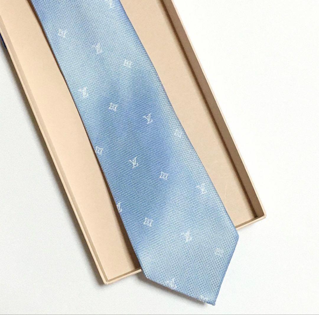 【未使用級】ルイヴィトン Louis Vuitton ネクタイ ブルーモノグラム