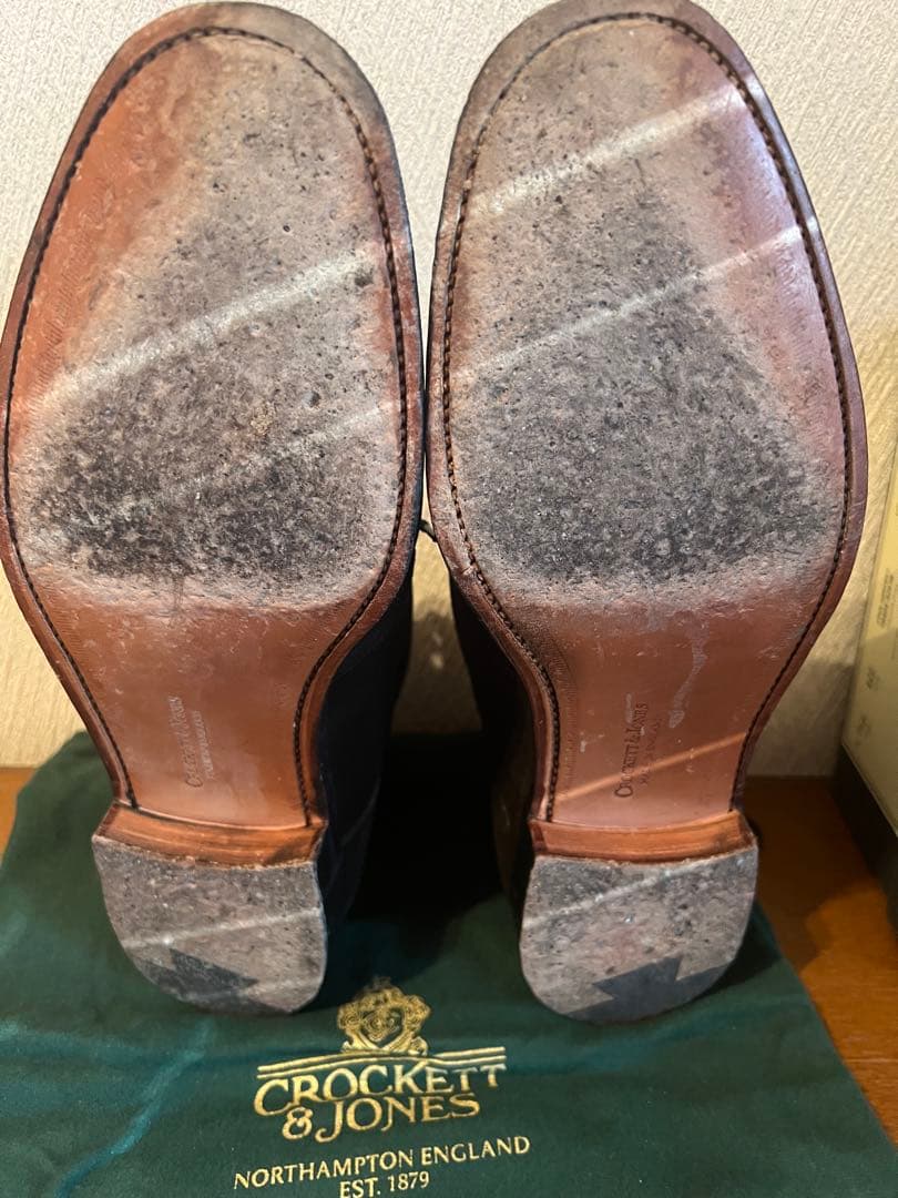 美品クロケットジョーンズブラックスエード CHERTSEY 7.5E