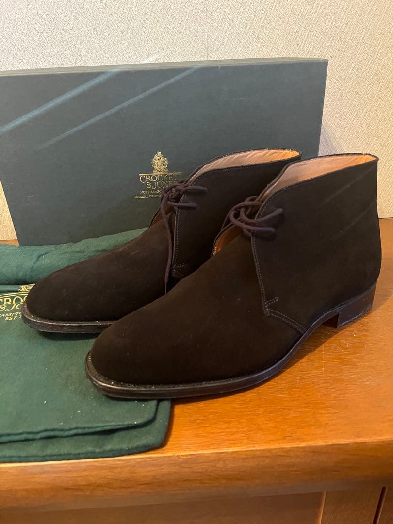 美品クロケットジョーンズブラックスエード CHERTSEY 7.5E