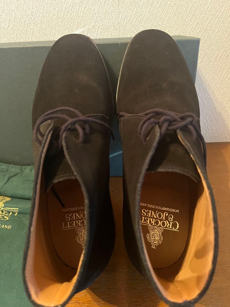 美品クロケットジョーンズブラックスエード CHERTSEY 7.5E