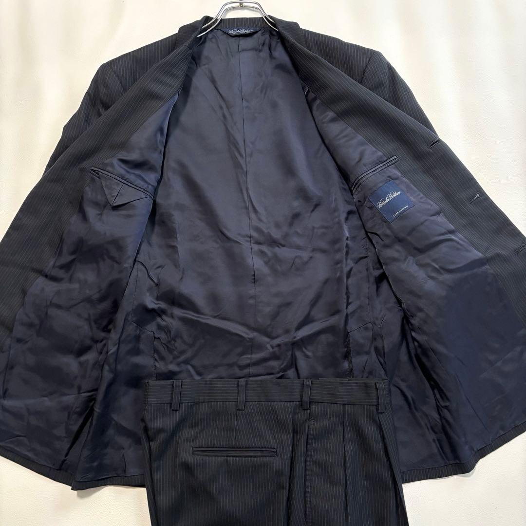 美品 ブルックスブラザーズ XLサイズ スーツ セットアップ ストライプ 紺色