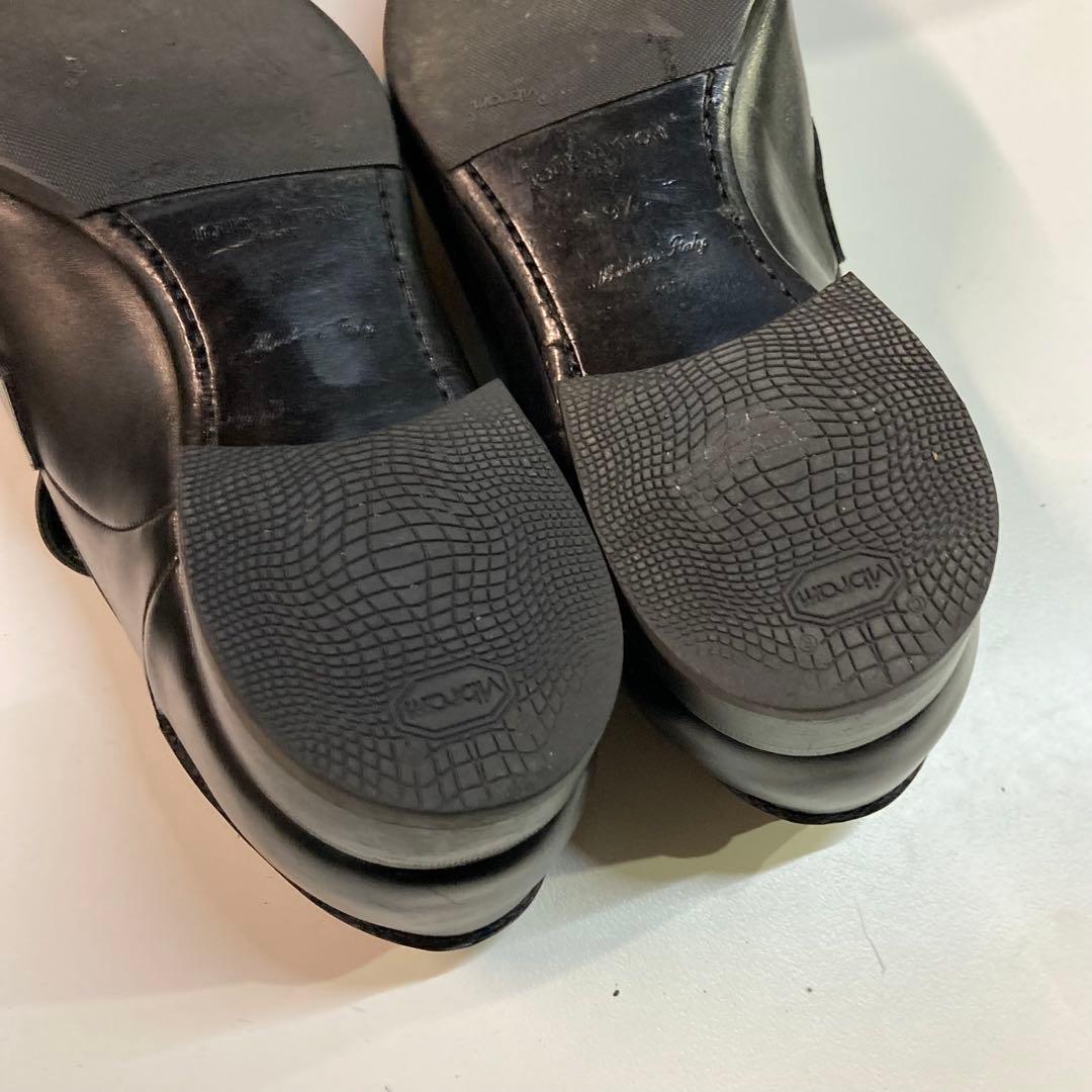 し*ら様 LOUIS VUITTON 靴 27.5cm ブラック レザー 革靴