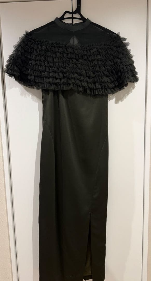 2WAY VOLUME FRILL BOLERO SET DRESS カーキ S