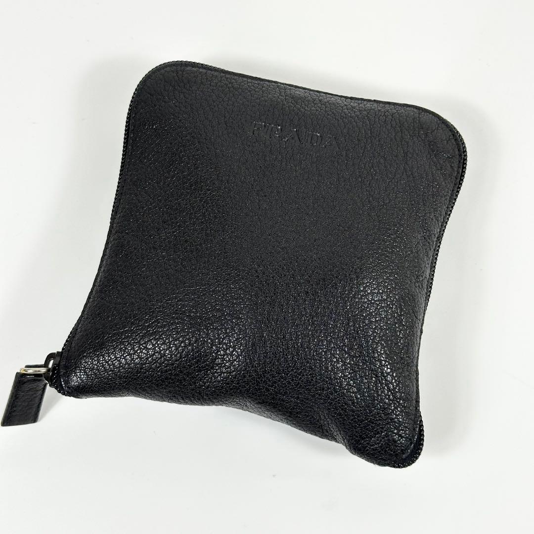 美品 PRADA ナイロン レザー 折りたたみバッグ 黒