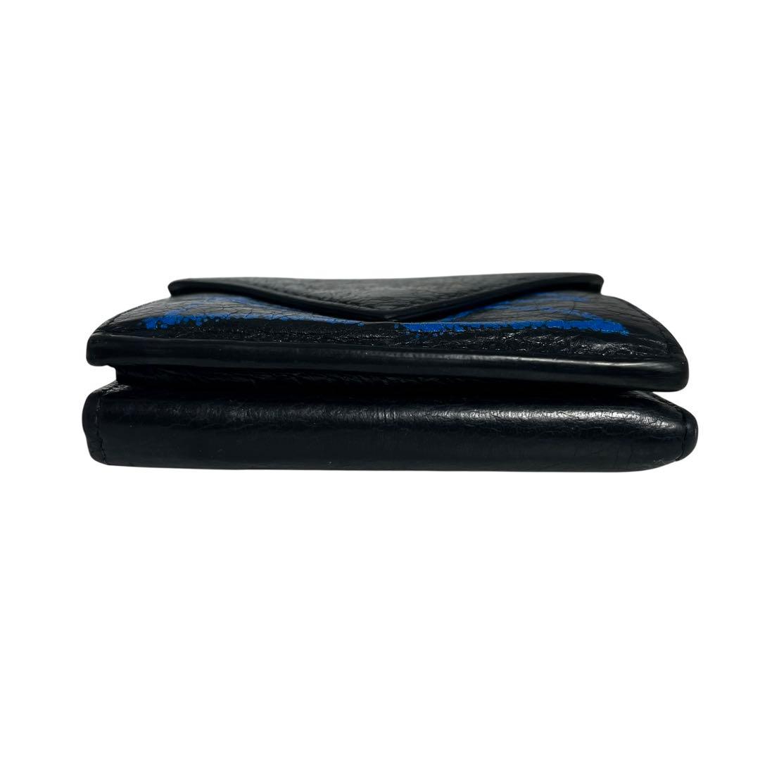 希少✨バレンシアガ ペーパーミニウォレット グラフィティ レザー ブラック